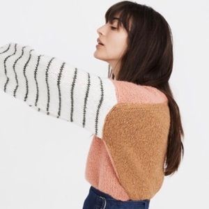 ISO Color-blocked Striped Sleeve Sweater